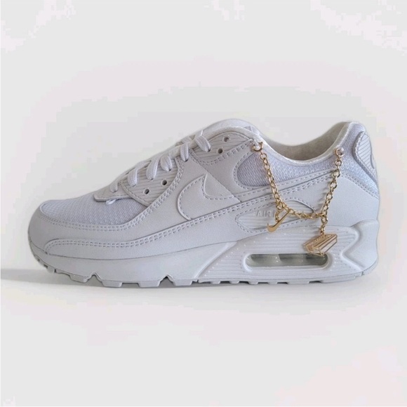 Nike Air Max 90 Premium Lucky Charms (Women's) sneaker. White,Metallic Gold,6 - panoramagroup.in